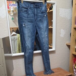 **2×$20*** Express Women's Ripped Skinny Jeans Super High Rise Size 2R Stretch+